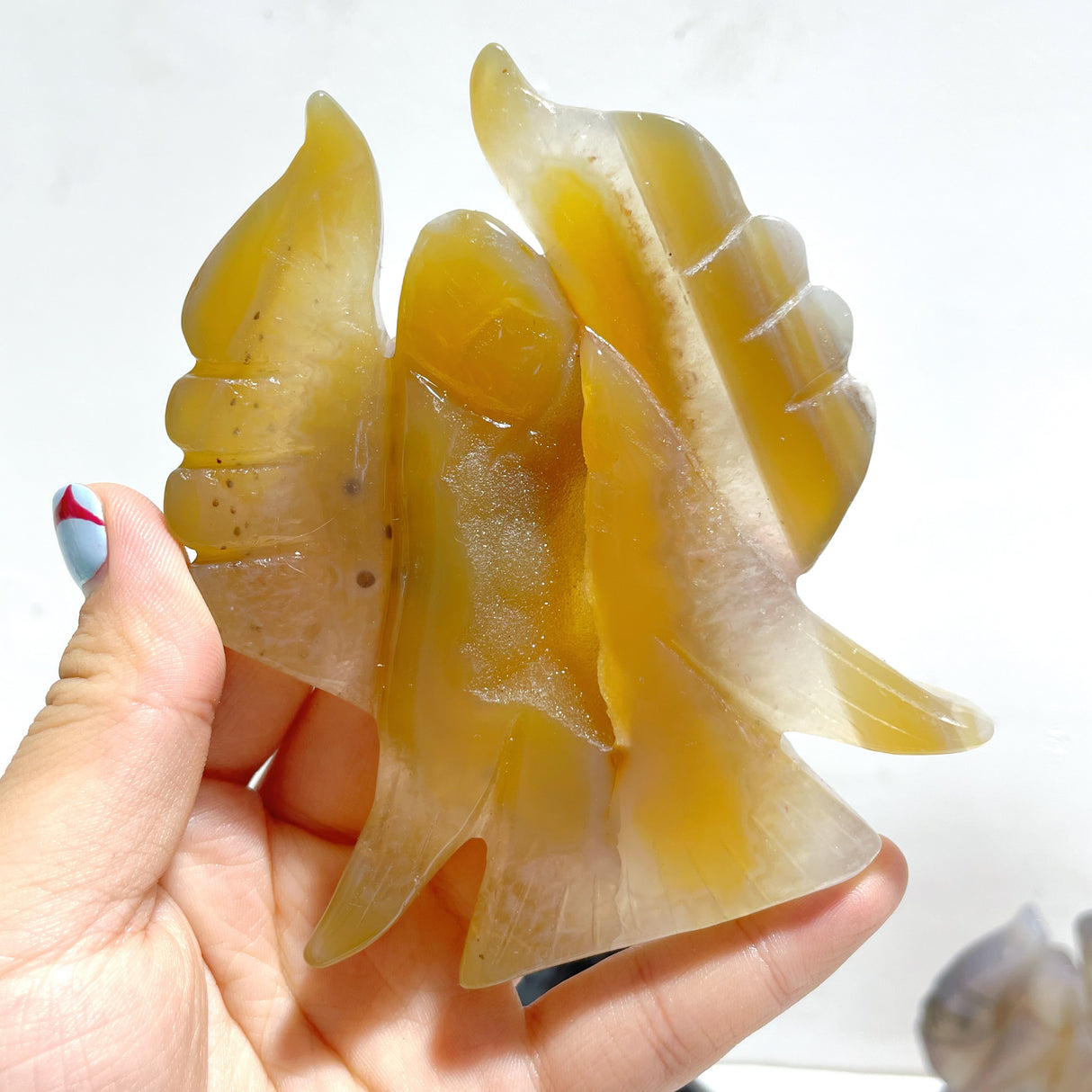 13 Pieces Geode Druzy Agate Angel Carving
