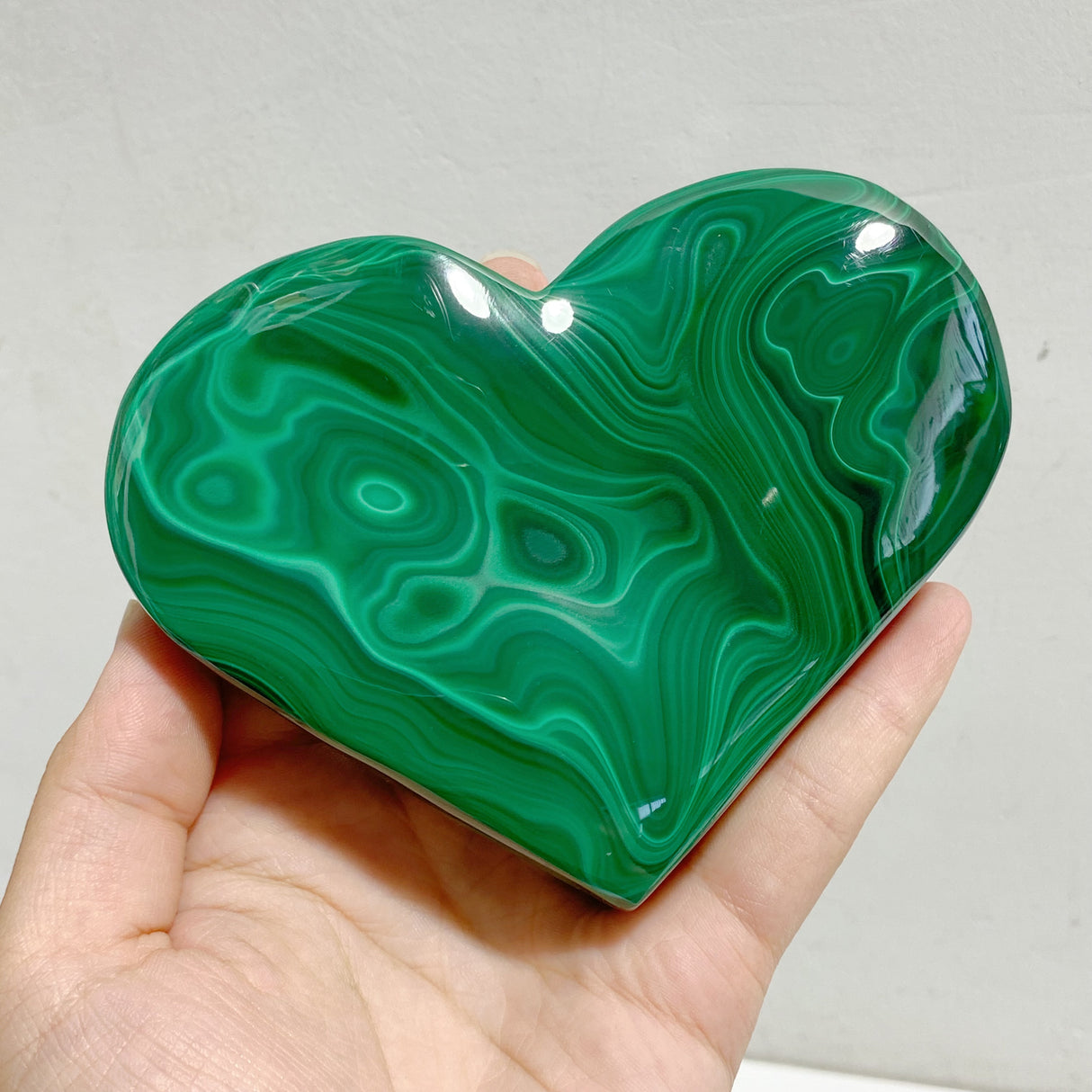5 Pieces Large Malachite Heart Raw Bottom