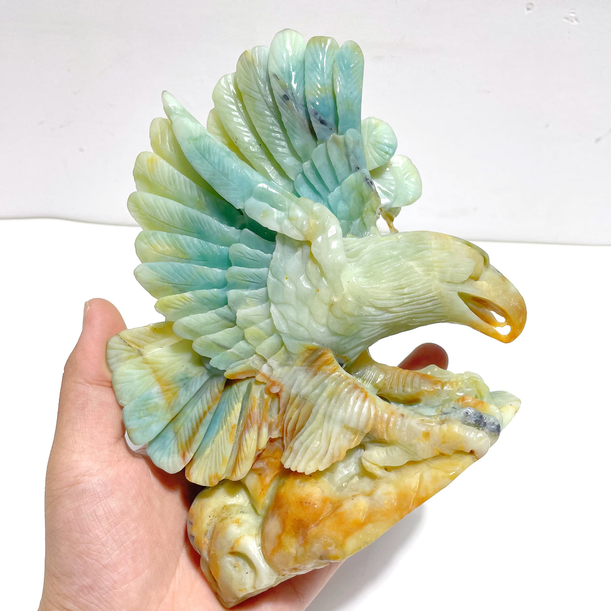 Beautiful Caribbean Calcite Eagle Carving