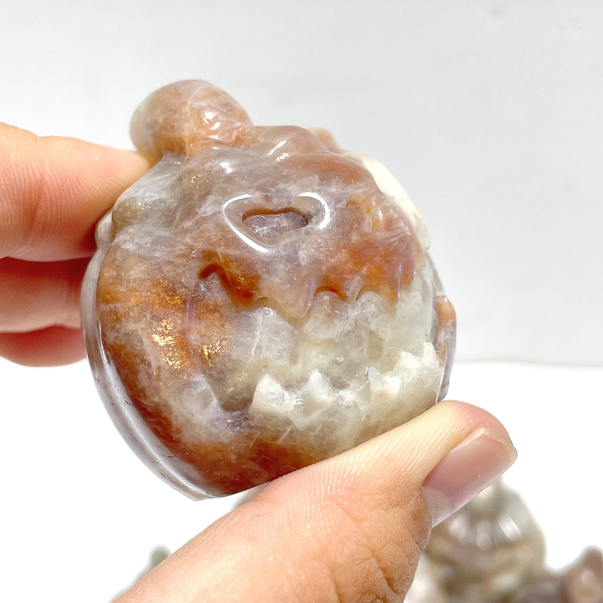 10 Pieces Sunstone Mixed Moonstone Halloween Pumpkin Face