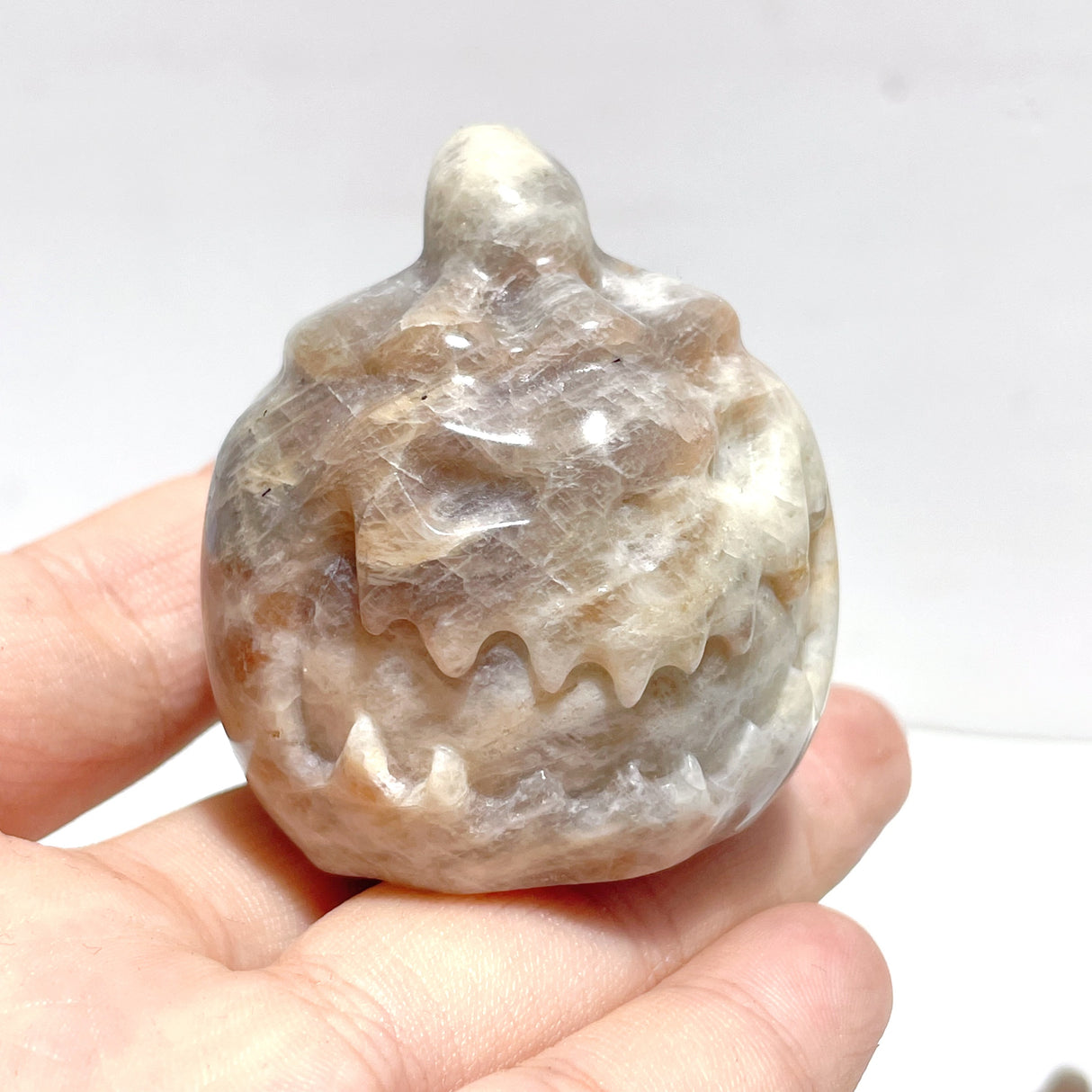 10 Pieces Sunstone Mixed Moonstone Halloween Pumpkin Face