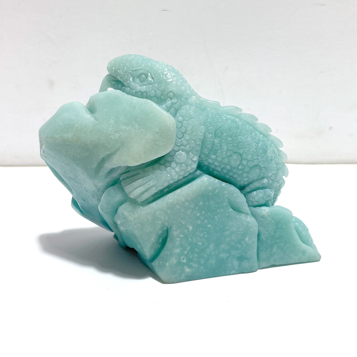 Unique Caribbean Calcite Lizard Carving