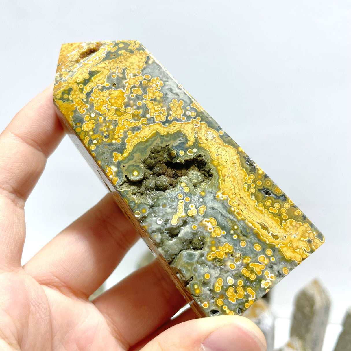 27 Pieces Beautiful Vein Ocean Jasper Four-sided Tower Points