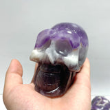 8 Pieces Chevron Amethyst Skull Carving