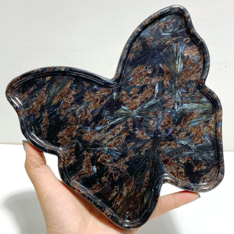 Garnet Mixed Astrophyllite Butterfly Plate Home Decor Wholesale - Wholesale Crystals