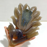 Geode Agate Druzy Nine - tailed Fox Carving 11 - Wholesale Crystals
