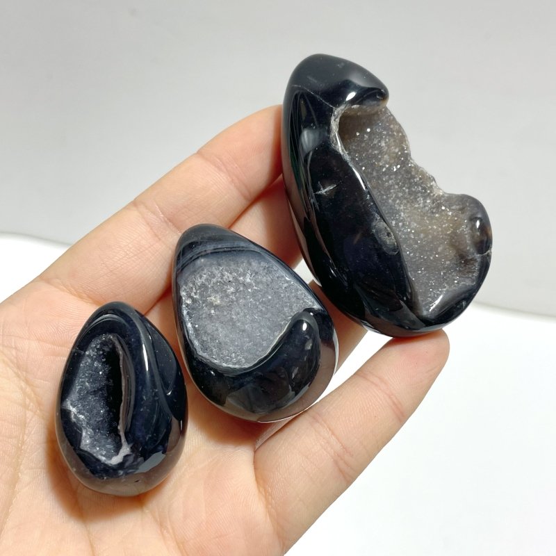 Geode Druzy Black Agate Egg Wholesale - Wholesale Crystals