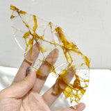 Golden Hematoid Quartz Fire Quartz Butterfly Wing Carving With Stand -Wholesale Crystals