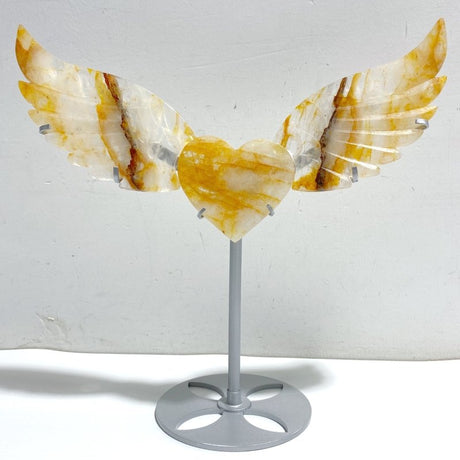 Golden Hematoid Quartz Heart Wing Carving With Stand Fire Quartz -Wholesale Crystals