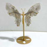 Green Sakura Flower Agate Butterfly Wing Carving With Stand -Wholesale Crystals