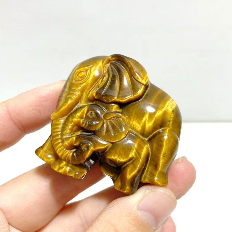 High Quality Tiger Eye Elephant Carving Wholesale - Wholesale Crystals