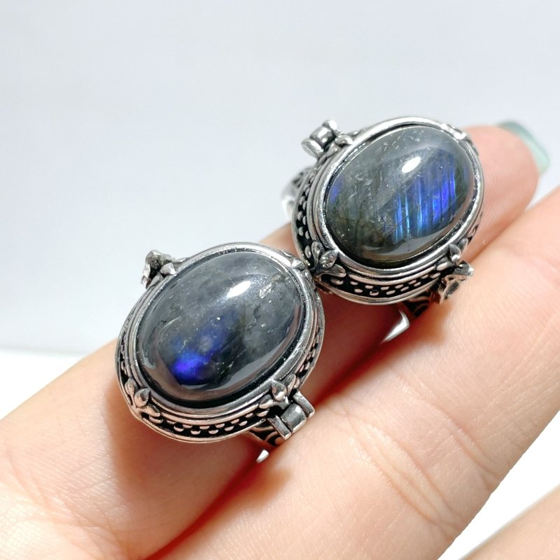 Labradorite Rings With Compartment Wholesale - Wholesale Crystals