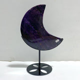 Large Charoite Moon Carving With Stand 1 -Wholesale Crystals