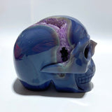 Large Geode Druzy Agate Skull Crystal Carving - Wholesale Crystals