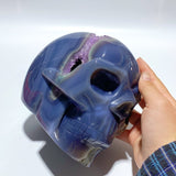 Large Geode Druzy Agate Skull Crystal Carving - Wholesale Crystals