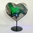 Large Geode Volcano Agate Heart With Stand (UV - Reactive) - Wholesale Crystals