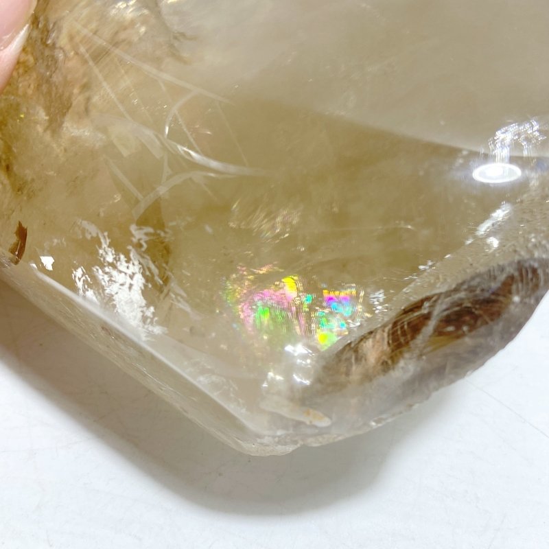 Large Smoky Quartz Garden Quartz Point With Stand With Rainbow - Wholesale Crystals