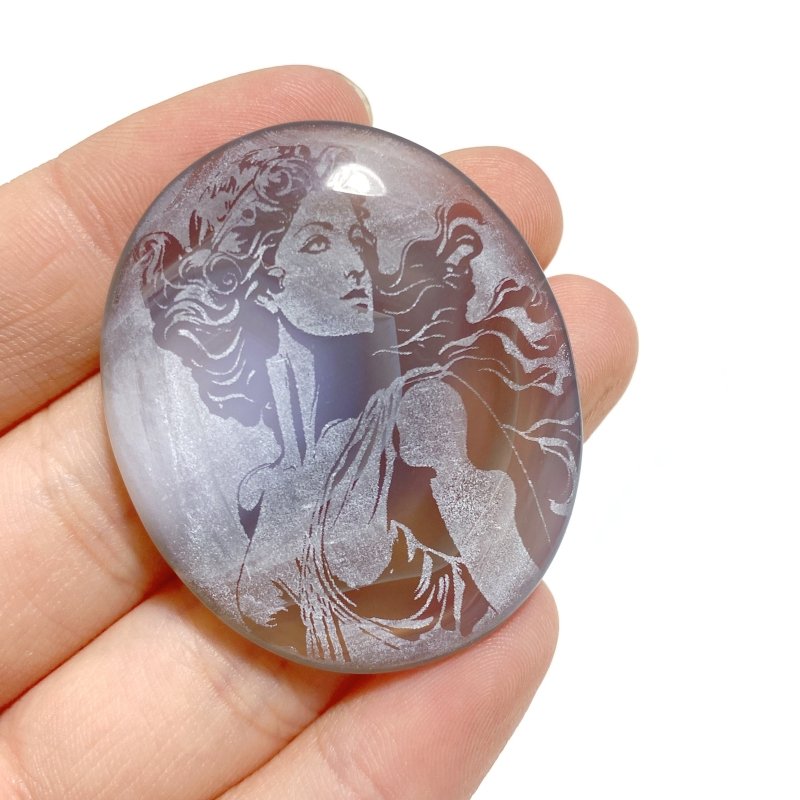 Laser Printing Silver Twelve Olympians Agate Stone DIY Accessories Wholesale - Wholesale Crystals