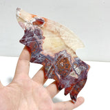 Morocco Agate Demon And Angel Wing Carving With Stand - Wholesale Crystals