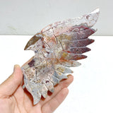 Morocco Agate Demon And Angel Wing Carving With Stand - Wholesale Crystals