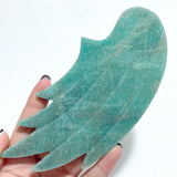 Natural Amazonite Angel Carving Wing With Stand - Wholesale Crystals