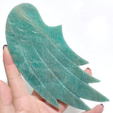 Natural Amazonite Angel Carving Wing With Stand - Wholesale Crystals