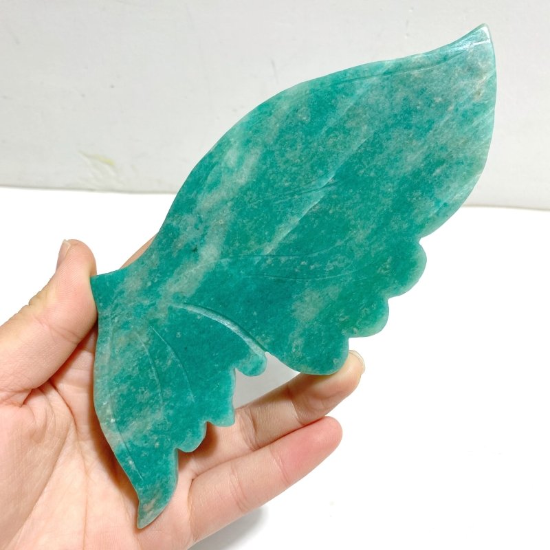 Natural Amazonite Butterfly Carving Wing With Stand - Wholesale Crystals