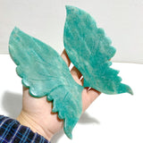 Natural Amazonite Butterfly Carving Wing With Stand - Wholesale Crystals