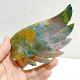 Ocean Jasper Heart Wing Carving With Stand -Wholesale Crystals