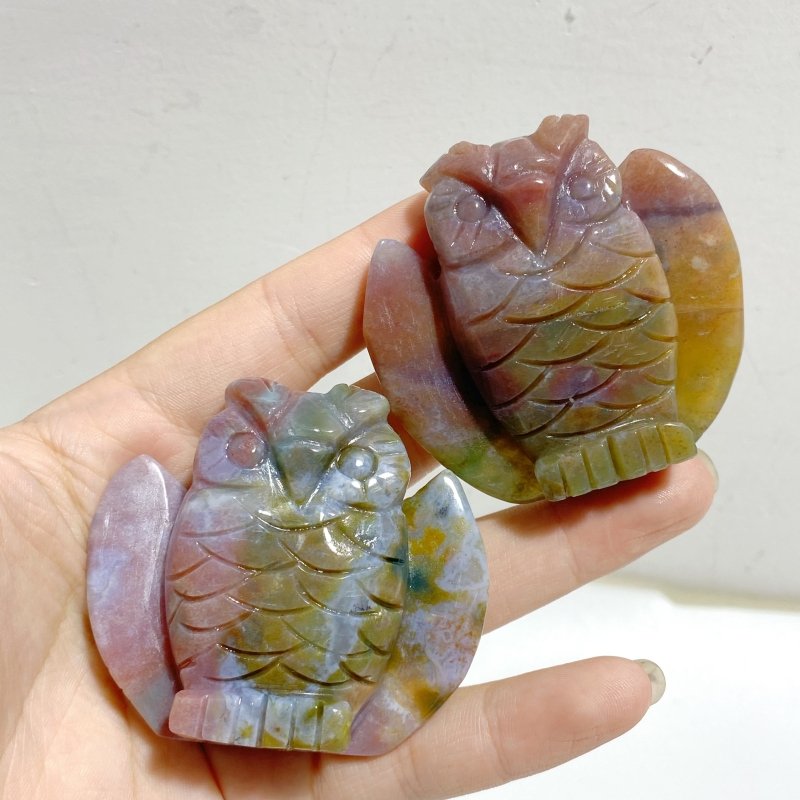 Ocean Jasper Owl Carving Wholesale -Wholesale Crystals
