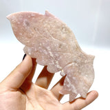 Pink Sakura Agate Butterfly Wing Carving With Stand - Wholesale Crystals