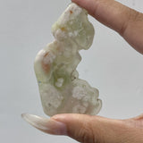 Polished Green Sakura Flower Agate Free Form Mixed Size Wholesale - Wholesale Crystals