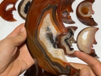 12 Pieces Large Carnelian Moon Face Carving