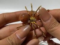 High Quality Sunstone Crystal Sphere Spider Ornament Handmade Alloy Spider Wholesale