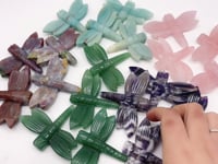 5 Types Dragonfly Crystal Carving Wholesale Caribbean Calcite Rose Quartz