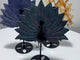 3 Pieces Peacock Crystal Carving With Stand Blue Aventurine Ruby In Kyanite