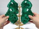 2 Pairs Polished Malachite Raw Slab Butterfly Wing Crystal Carving With Stand (#1)