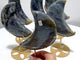 6 Pieces Beautiful Labradorite Moon Carving With Stand