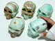 5 Pieces Green Calcite Skull Carving
