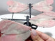 2 Pairs Pink Opal Dragonfly Wing Carving With Stand