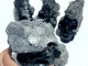 4 Pieces Black Clear Quartz Cluster Skull Carving