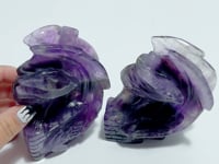 2 Pieces Chevron Amethyst Dragon Castle Carving
