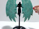Natural Amazonite Angel Carving Wing With Stand