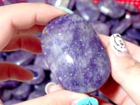 Purple Lepidolite Mixed Quartz Palm Wholesale