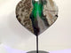 Large Volcano Agate Heart With Stand (UV-Reactive)