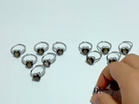 2 Types Cut Faceted Smoky Quartz Rings Heart Shape Wholesale