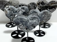 6 Pieces Sphalerite Heart With Stand