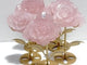 5 Pairs Beautiful Rose Quartz Flower Carving With Stand