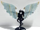 Blue Onyx Demon And Angel Wing Carving With Stand Ornament