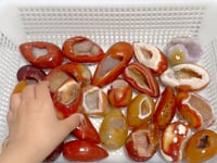 25 Pieces Beautiful Geode Druzy Carnelian